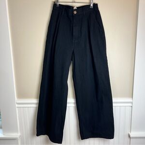 NWT Lucy and Yak Cole - Baggy Wide Leg Denim Jeans in Black Organic Cotton 30 R
